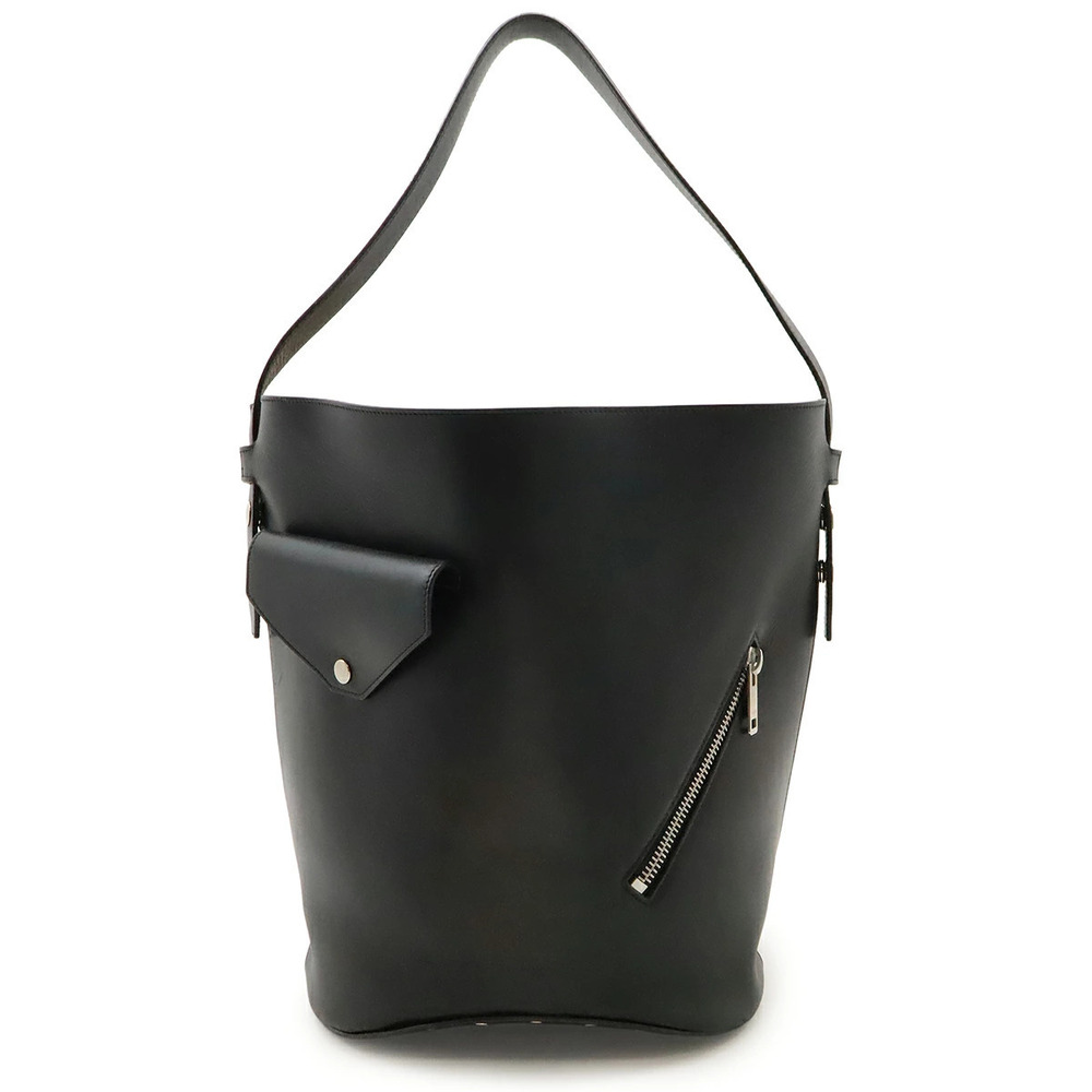 Celine Bucket Biker Shoulder Bag Hobo Leather Black